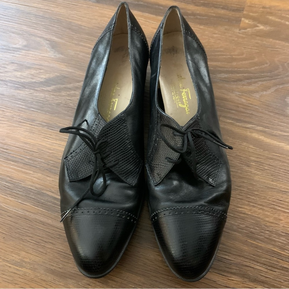 Salvatore Ferragamo Black Leather Women's Shoes
